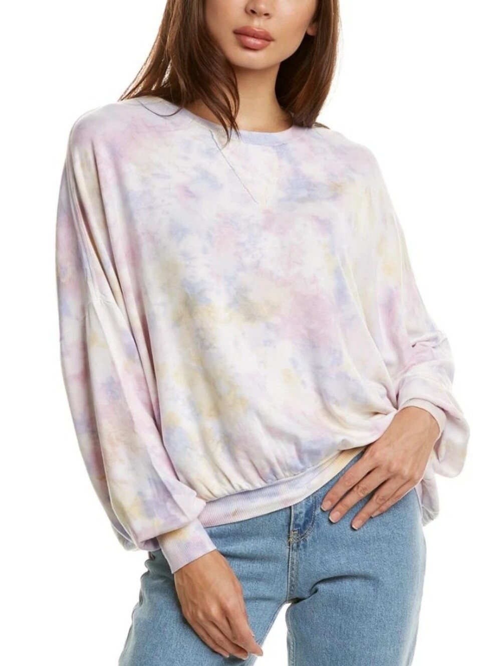 YFB young fabulous & broke juliette tie dye pastel sweatshirt oversized